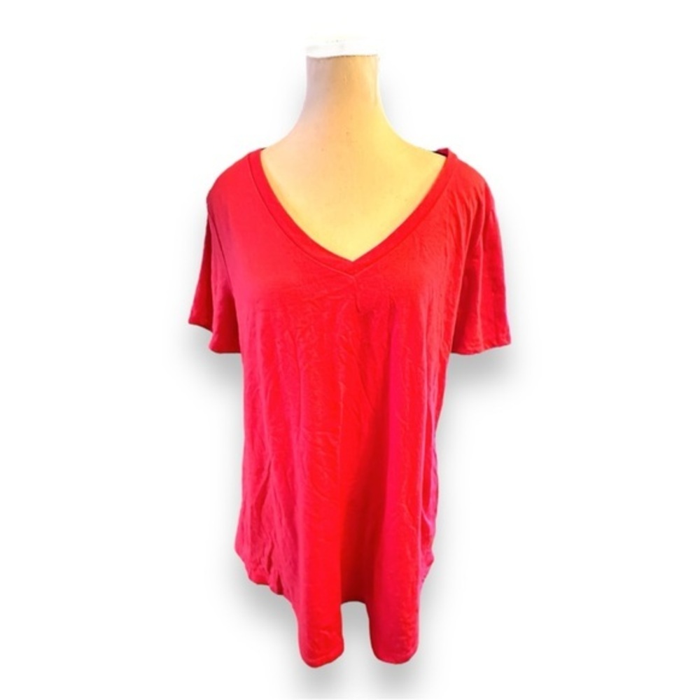 Women’s torrid 1 Hot Hot Pink Girlfriend Signature Jersey V-Neck Tee 14 16 1X